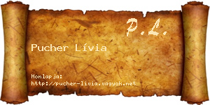 Pucher Lívia névjegykártya